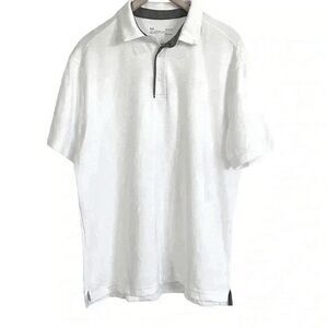 Under Armour Mens White Loose Heat Gear Polo Size Large